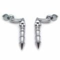 Smt Motorcycle Chrome Peg Mounting Kit With Bamboo Style Foot For Bike Equipped 1-1 4 Inch 1 25 Front Engine Guard Frame Tube