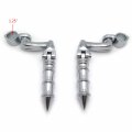 Smt Motorcycle Chrome Peg Mounting Kit With Bamboo Style Foot For Bike Equipped 1-1 4 Inch 1 25 Front Engine Guard Frame Tube