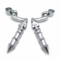 Smt Motorcycle Chrome Peg Mounting Kit With Bamboo Style Foot For Bike Equipped 1-1 4 Inch 1 25 Front Engine Guard Frame Tube