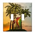 Tropical Beach Outhouse Double Switch Plate Cover 
