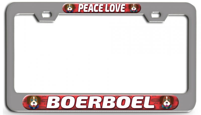Peace Love Boerboel Dogs Pets Ch 3d Metal License Plate Frame Auto Suv Truck Tag Holder C13