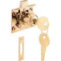 Drawer Deadbolt Lock 7 8 In Thick Panel Mortise Mount With Keeper Brass Finish Modern Style Mechanical Knob U10666 Pack Of 10 