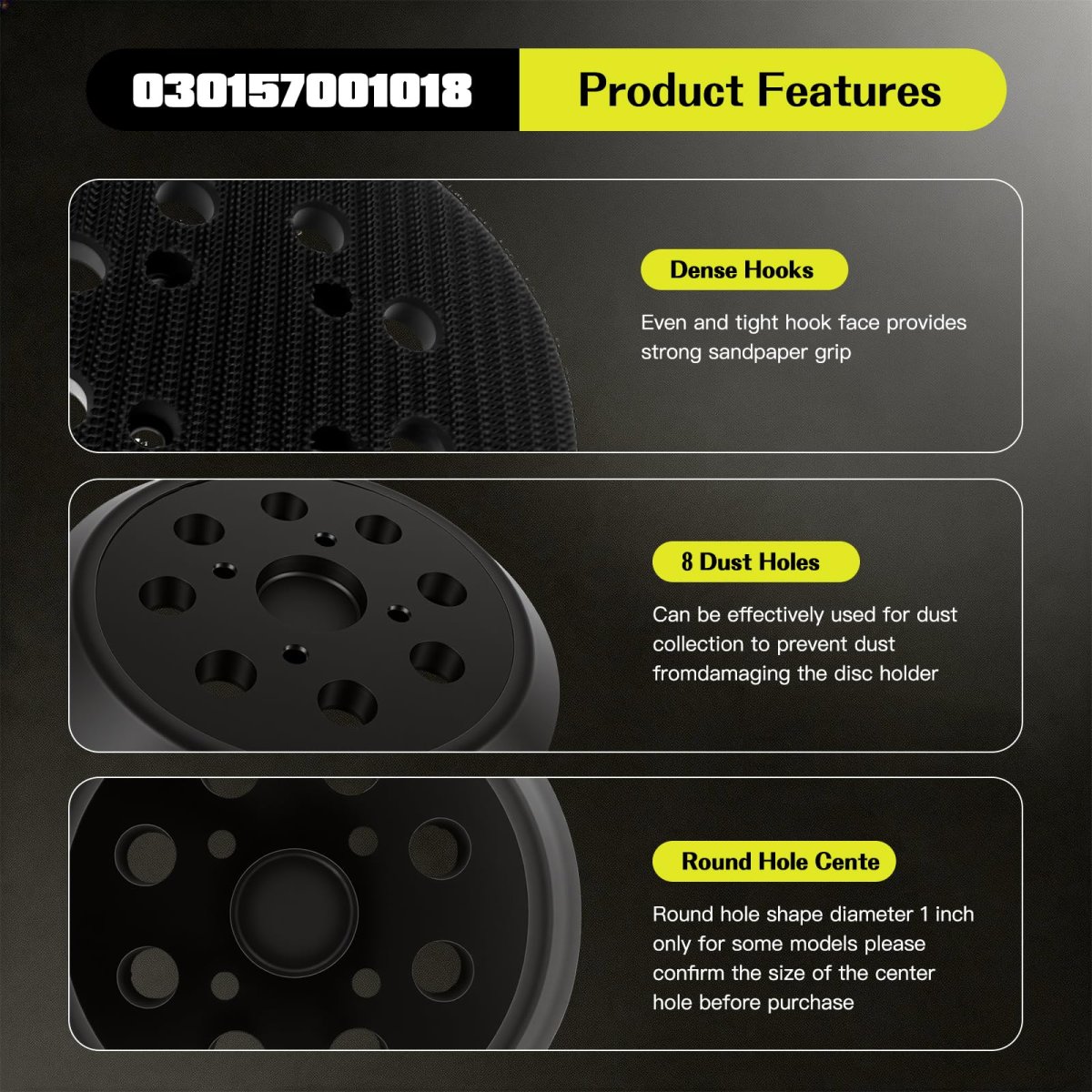 Nghtmre 51-36-7100 1-36-7090 Sander Backing Pad A 2 Pack 5 Inch 8 Hole For 6034-21 5 Random Orbit Update Part