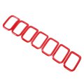 Front Grille Guard Trim Inserts Frame Kit For Renegade 2022-2024 7pcs Red Abs Grill Cover With And Decorative Function