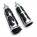 Httmt- 1pair Chrome Flame Spike Hand Grip 7 8 Handlebar Compatible With Suzuki Kawasaki P N Mt291-007b-22