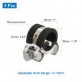 Uxcell 4pcs T-bolt Hose Clamp Working Range 17-19mm Rubber Cushioned Intake Intercooler Clamps Adjustable Tube For Tubes Pipes
