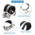 Uxcell 4pcs T-bolt Hose Clamp Working Range 17-19mm Rubber Cushioned Intake Intercooler Clamps Adjustable Tube For Tubes Pipes