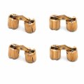 Xmhf 4-pack 10mm Brass Barrel Hinges Cylindrical Hidden Cabinet Concealed Invisible Furniture Mount 180 Degree Opening Angle 