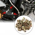 Uxcell 30pcs Zinc Plated Carbon Steel Car Rivet Nut Flat Head Threaded Insert 1 4-20