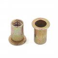Uxcell 30pcs Zinc Plated Carbon Steel Car Rivet Nut Flat Head Threaded Insert 1 4-20