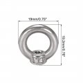 Uxcell Lifting Eye Nut M4 Female Thread 304 Stainless Steel Round Shape For Rope Fitting Pack Of 10