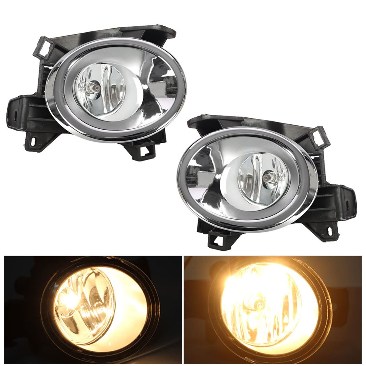 2pcs Fog Lights Assembly Replacement For 2013-2016 Pathfinder Clear Lens With Front Bumper Bezel Wires Switch Bulbs Left Right