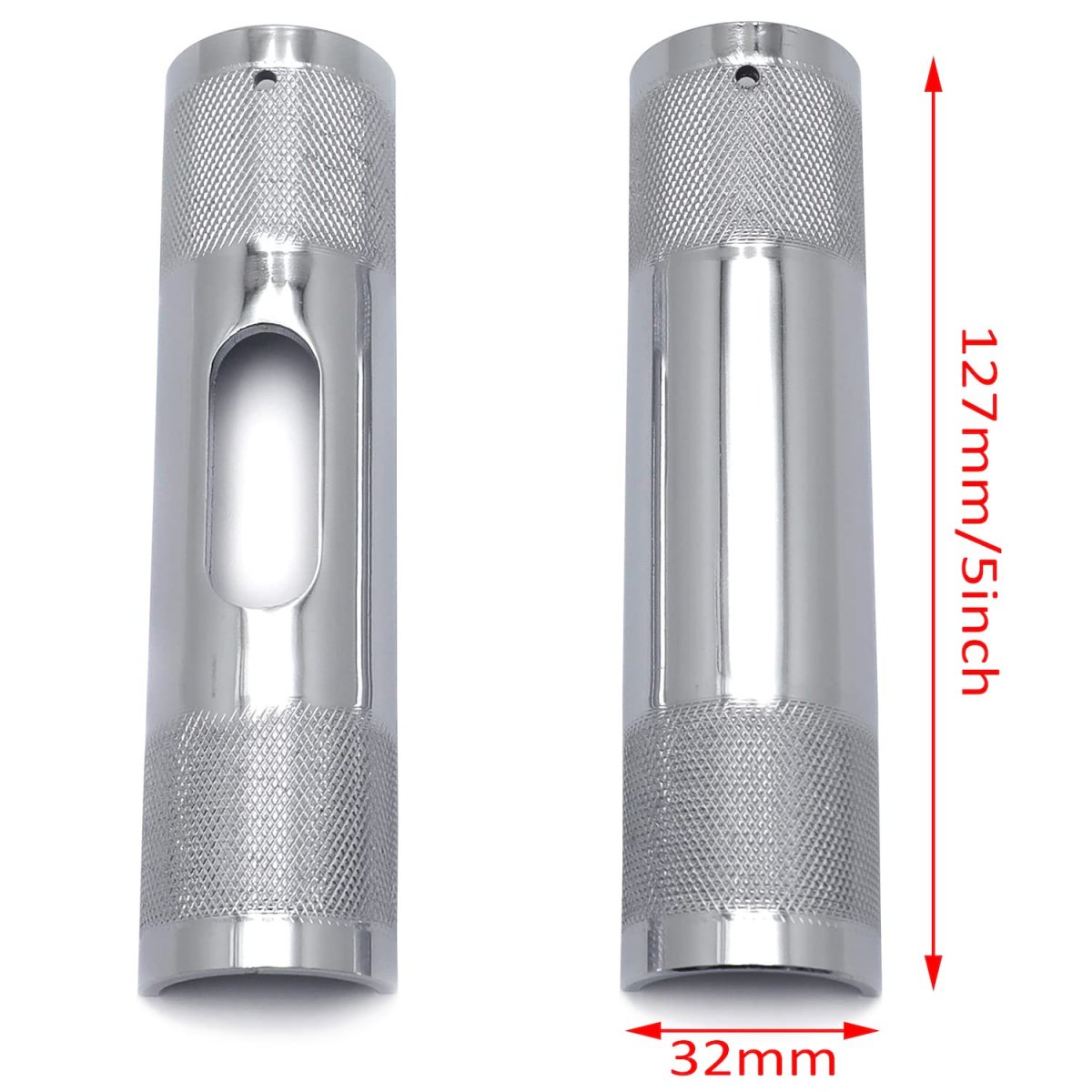 Httmt- Chrome Upper Lower Knurled Handlebar Riser Adapter 1 To 25-1 4 For H-d 1 Clamp