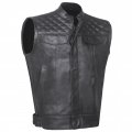 Soa Men S Leather Motorcycle Concealed Gun Pockets Biker Club Vest Black S 