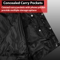 Soa Men S Leather Motorcycle Concealed Gun Pockets Biker Club Vest Black S