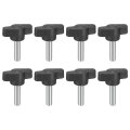 8pcs Clamping Screw Knob M6 X 20mm Metric Carbon Steel T Shaped Thumb Screws Handle For Quick Remove Hand Tightening 