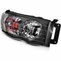 Ocpty Compatible For Dodge Ram 1500 2002-2005 For 2500 2003-2005 3500 Headlight Headlamps Black Housing Clear Reflector