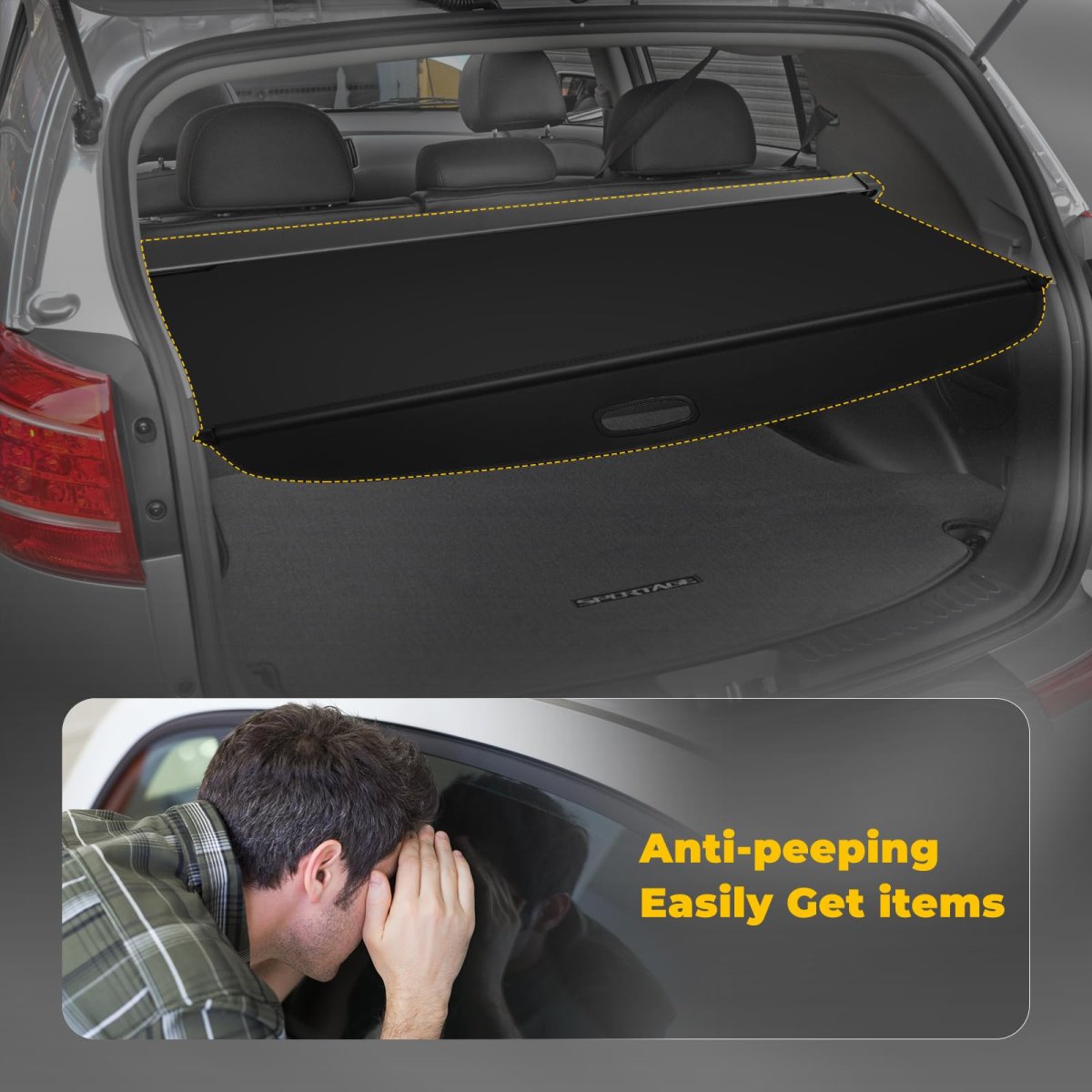 Rear Trunk Cargo Cover 2024 2025 For Kia Ev9 Battery Tonneau Security
