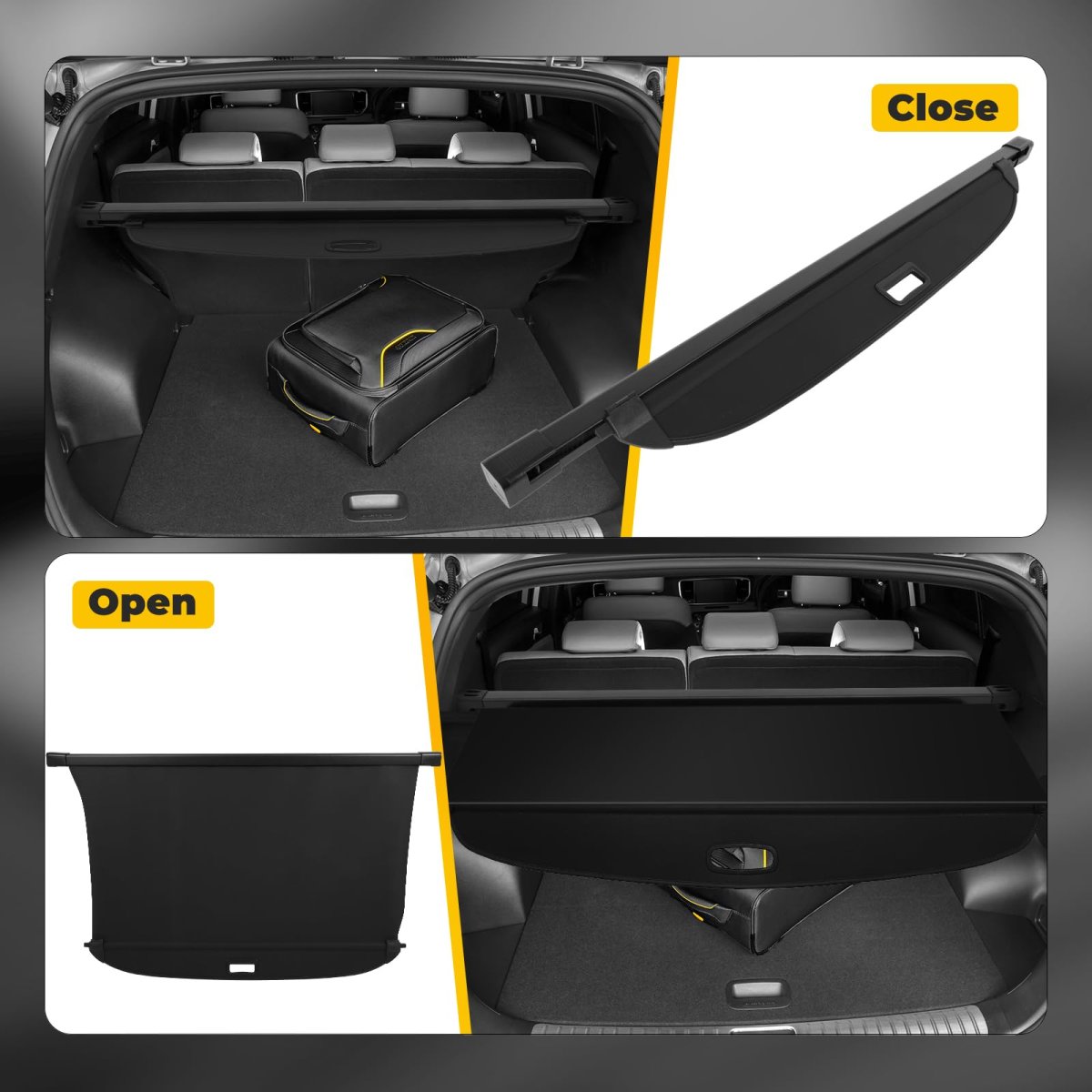 Rear Trunk Cargo Cover 2024 2025 For Kia Ev9 Battery Tonneau Security