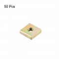 Uxcell Square Nuts M3x8mmx2mm Yellow Zinc Plated Metric Coarse Thread Assortment Kit 50 Pcs