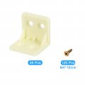 Uxcell 30pcs 90 Degree Plastic Corner Braces 27 3x27x27mm Nylon Shelf Right Angle Brackets With Screws For Cabinets Cupboards