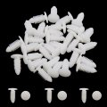 Uxcell 30pcs White Plastic Rivets Splash Guard Fastener Push Type Clips 7 5 X 6 5mm
