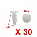 Uxcell 30pcs White Plastic Rivets Splash Guard Fastener Push Type Clips 7 5 X 6 5mm