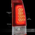 Auto Dynasty Compatible With Chevy Silverado Gmc Sierra Fleetside Pair Of 3d Led Rear Tail Brake Lights Chrome Housing Red Lens