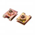 Uxcell 10pcs M6 Thread 65mn Steel Zinc Plated Extruded U Type Nut Brass Tone 20mmx16mm