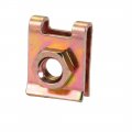 Uxcell 10pcs M6 Thread 65mn Steel Zinc Plated Extruded U Type Nut Brass Tone 20mmx16mm
