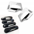 S Sizver Chrome 2pcs Full Mirror Covers Glossy Black 8pcs Door Handle For 2006-2010 Ford Explorer Sport Trac Mercury 