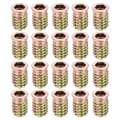 100pcs M8 1 25x20 Threaded Inserts Zinc Alloy Hex Socket Drive Furniture Bolt Fasteners For Woodworking Pine And Plywood 