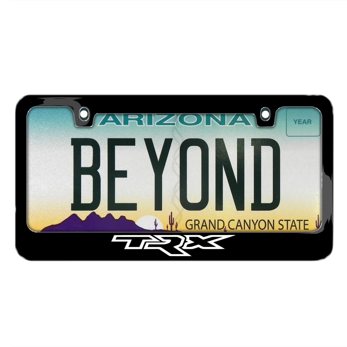Ram 1500 Trx Black Metal License Plate Frame Official Licensed Printed Logo Universal Fit For Car Suv Truck 12 In X 6 Size