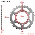 Caltric Red Drive Chain And Sprocket Kit Compatible With Yamaha Fz6 Fz6s 2004-2009 530-chain Type