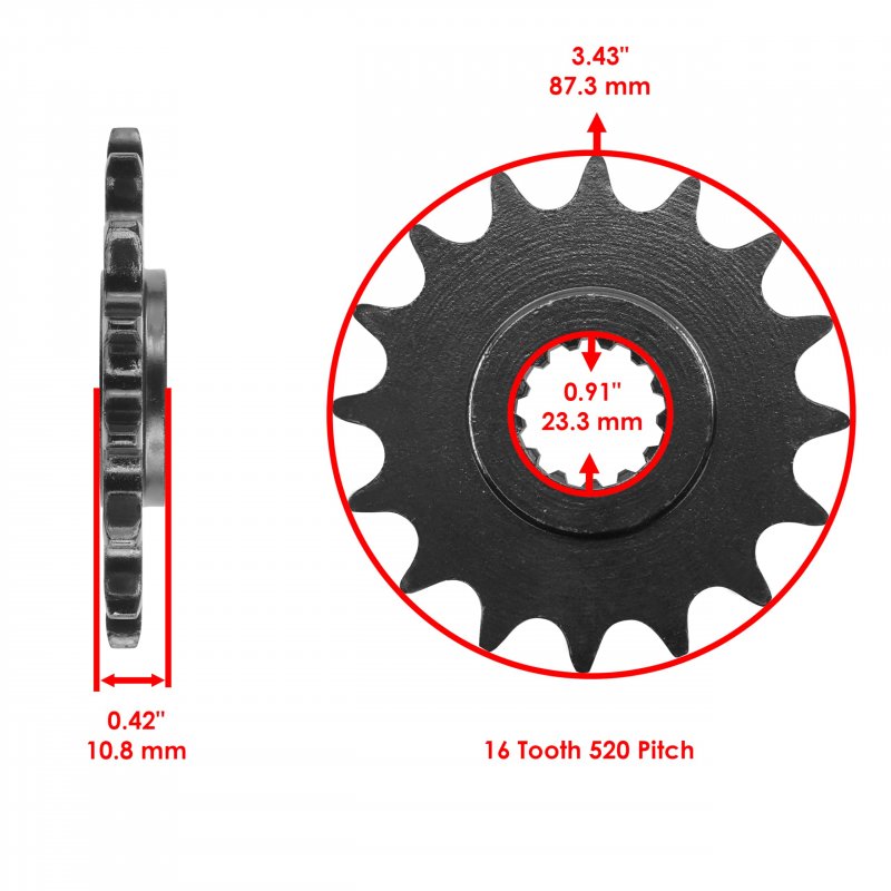 Caltric Red Drive Chain And Sprocket Kit For Yamaha Fz6 Fz6s 2004-2009 530-chain Type