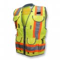 Radians Sv55 Class 2 Heavy Woven Two Tone Engineer Vest With Padded Neck To Support Extra Weight In Cargo Pockets Green 
