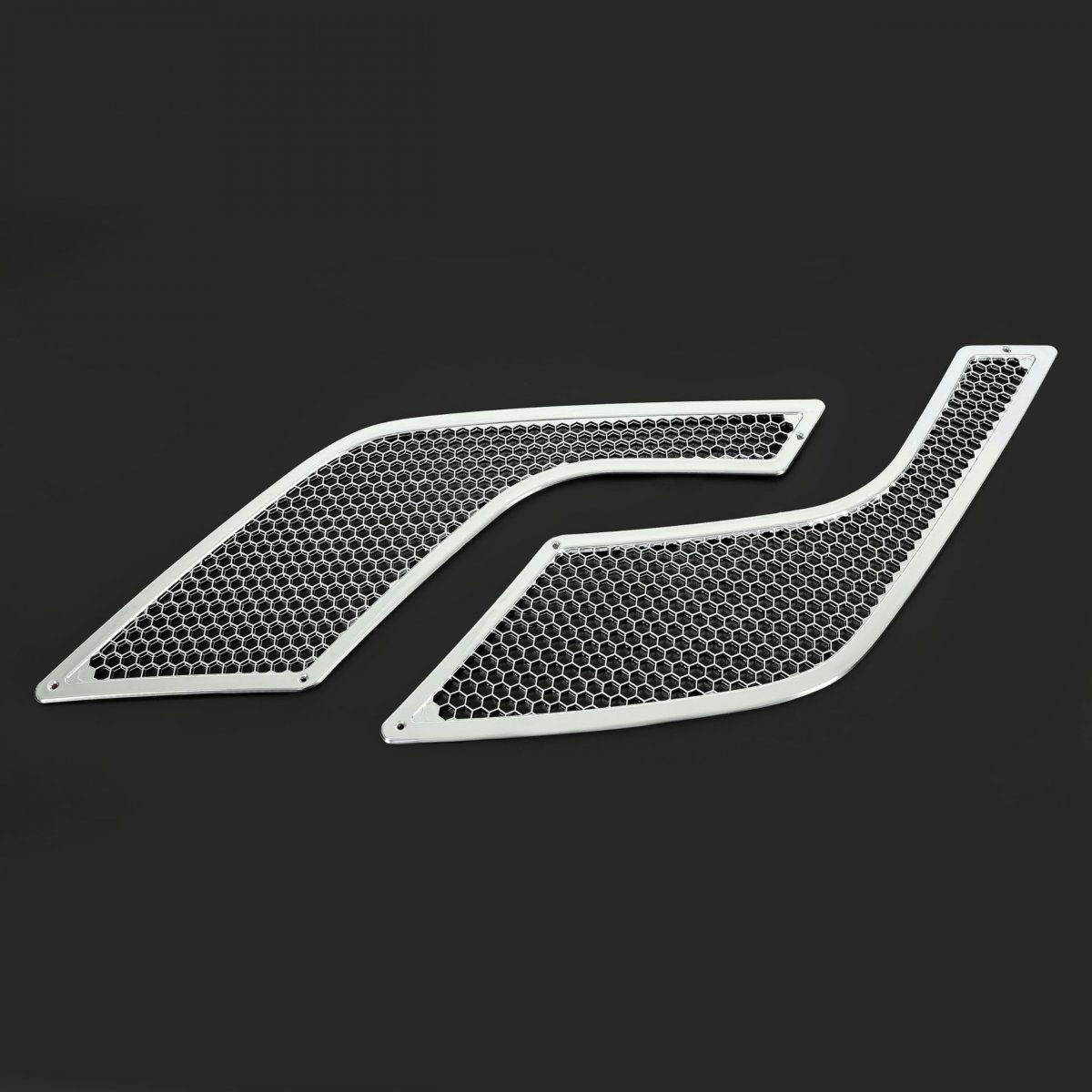 Hecasa Hood Air Intake Grille For 2004-2016 Volvo Vnl Trucks Replacement 85104902 20413696 20413695 Outer Chrome Vent Mesh Side