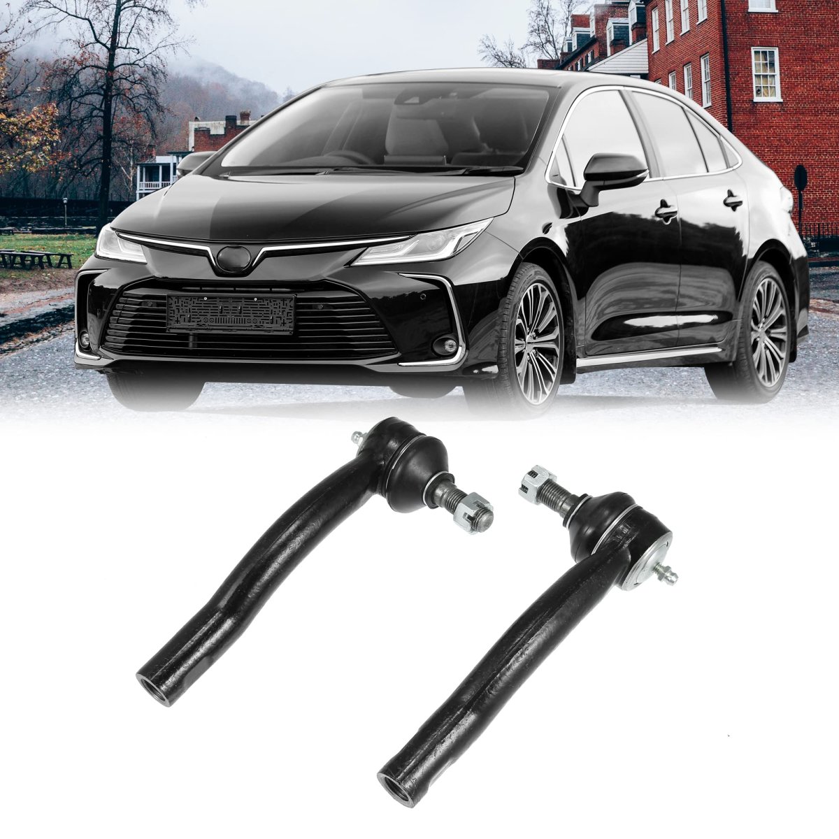 Front Outer Tie Rod End Links Es80432 Es80431 For Toyota Corolla 2003 2008 2 Piece Set Black Metal Suspension Steering Part
