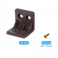 Uxcell 30pcs 90 Degree Plastic Corner Braces 27 3x27x27mm Nylon Shelf Right Angle Brackets With Screws For Cabinets Cupboards