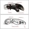 Smoked Housing Amber Corner Headlight W Bumper Lamps Tool Kit Compatible With Gmc Sierra 1500 Yukon Xl Denali 01-07