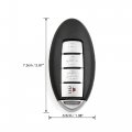 X Autohaux 2pcs 4 Buttons Uncut Insert Key Fob Remote Control Case Shell For Nissan Altima 2007-2012 Maxima 2010-2014