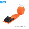 Uxcell Tie Down Straps 2pcs Adjustable Buckle Lashing 3 X 1 Cinch Strap For Luggage Packing Cargo Trucks Orange