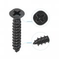 Uxcell M4 X 25mm Wood Screws Phillips Flat Head Carbon Steel Self Tapping Black 100pcs