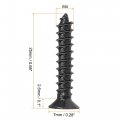 Uxcell M4 X 25mm Wood Screws Phillips Flat Head Carbon Steel Self Tapping Black 100pcs