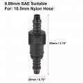 X Autohaux 9 89mm Sae To 10 5mm Straight Fuel Line Hose Quick Release Connector Disconnect Nylon 2pcs