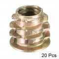 Uxcell Furniture Threaded Insert Nuts Zinc Alloy M8 Internal Threads 12mm Length 20pcs