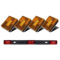 Partsam Led Trailer Lights Kit 14 17 Truck Red Id Identification Light Bar 3-lamp 4x Square Side Marker And Clearance 3 W 
