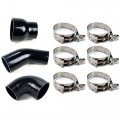 Squirrelly Silicone Reducer Coupler Kit 9 Pack 2 5 To 3 90 Degree Elbow 5 And 6x T-bolt Clamps Black 