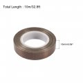 Uxcell 15mm Ptfe Coated Fabric Tape Brown High Temperature For Vacuum Hand And Impulse Sealers Adhesive 10m 32 8ft