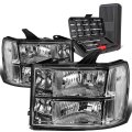 Auto Dynasty Chrome Housing Clear Corner Headlight Head Lamps Tool Kit Compatible With Gmc Sierra 1500 2500hd 3500 Hd 07-14